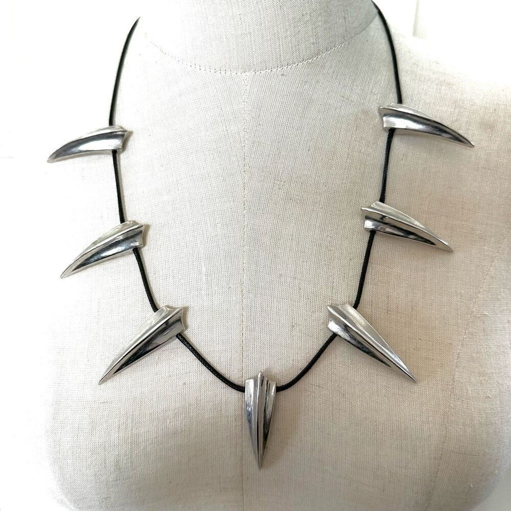 ￼ Black Panther  silver tone claw necklace